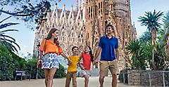 Family site seeing Sagrada Family Cathedral